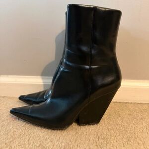 Zara Sleek Black Heeled Boots